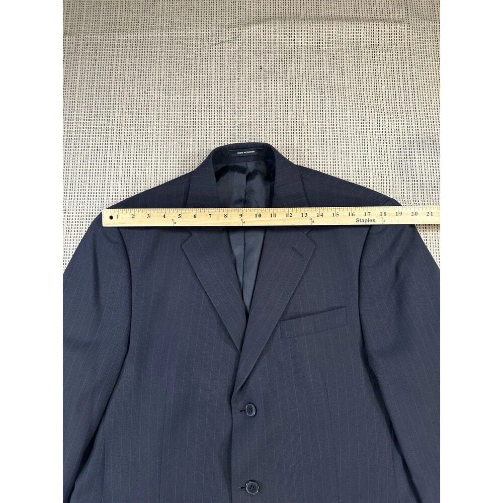Polo University Club Ralph Lauren Mens 42L Blue Pinstripes Three Button Vintage